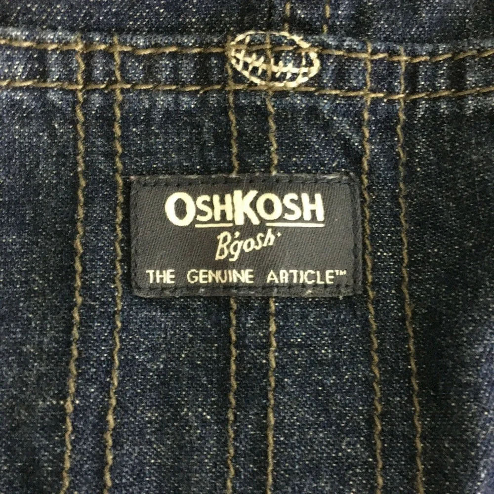 Oshkosh B'Gosh Overalls Boys Sz 18 months Dark‎ Wash Embroidered Football Denim